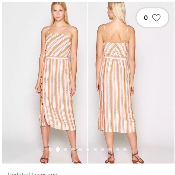 Joie Khari Striped Linen Midi Sun Dress size small - Picture 1 of 9
